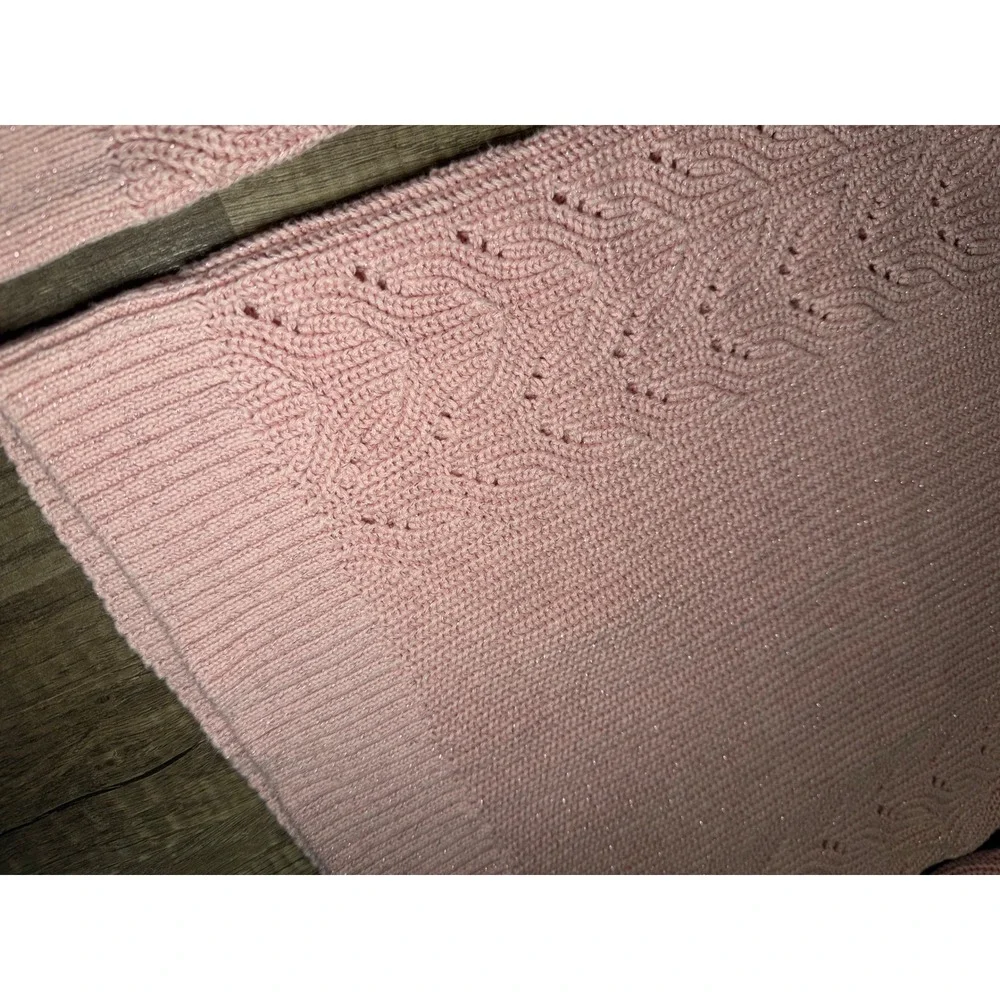 The Children's Place‎ Pink Glitter Keyhole Pointelle Knit Sweater Size 10/12